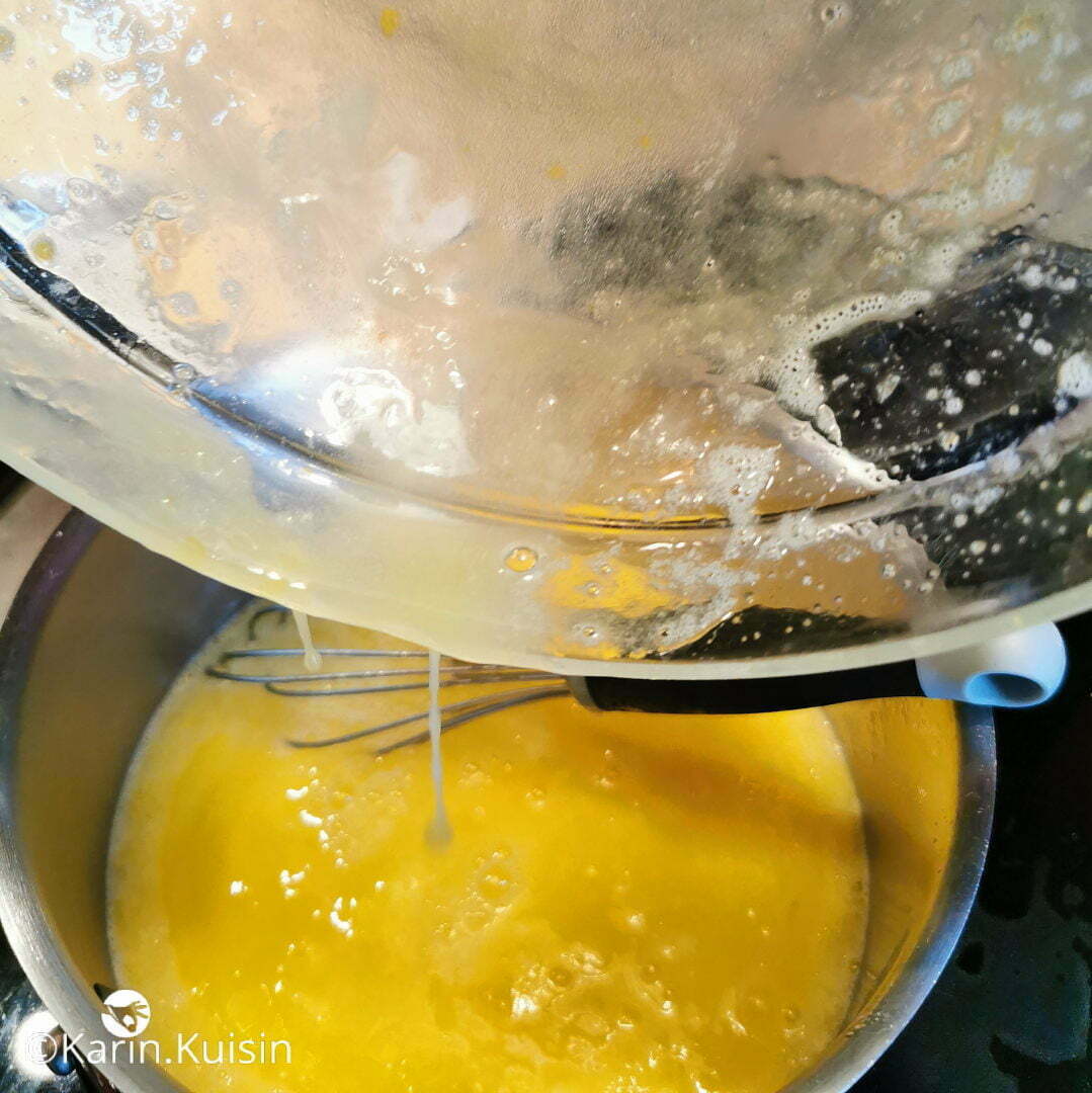 oeuf sucre jus citron verser