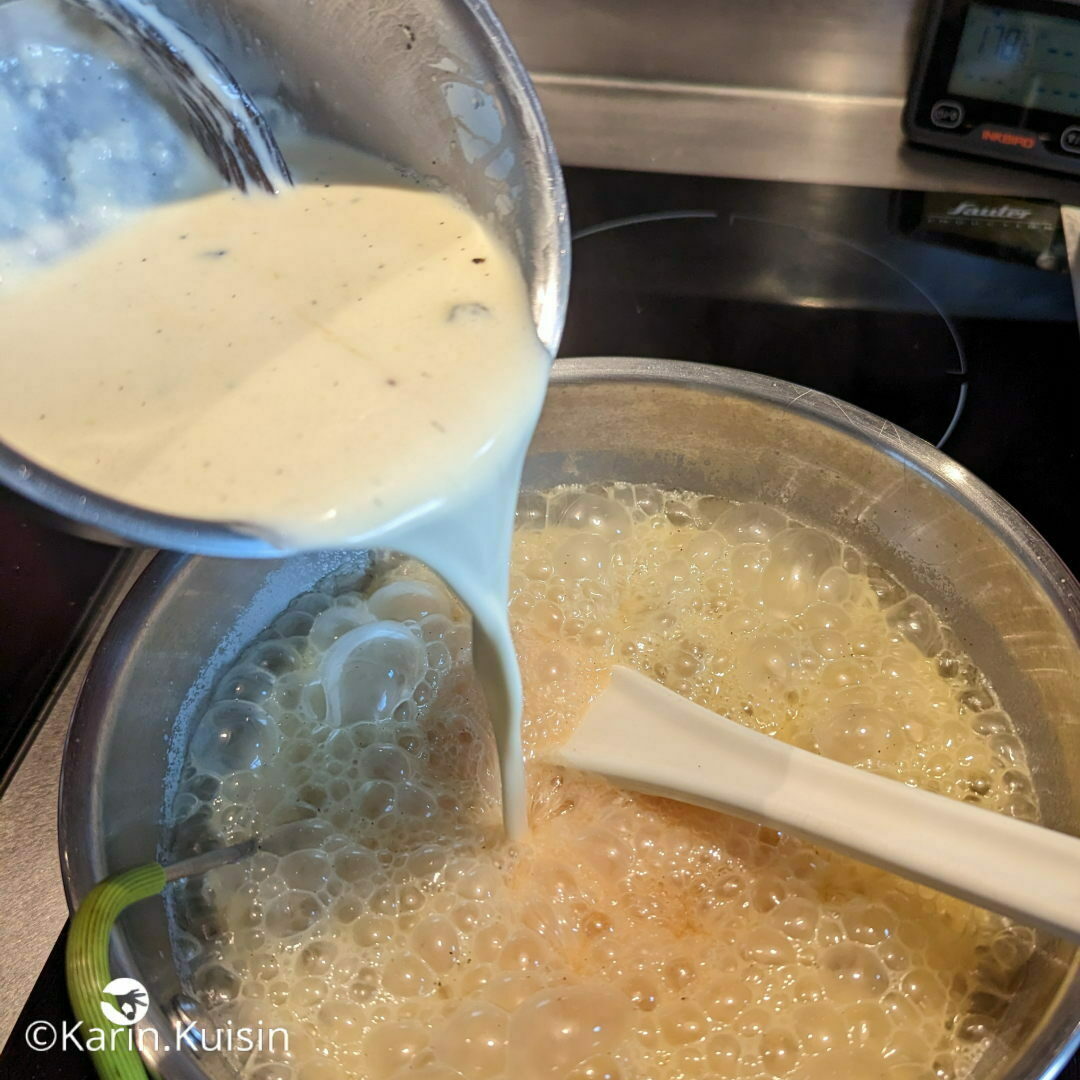 caramel crème verser