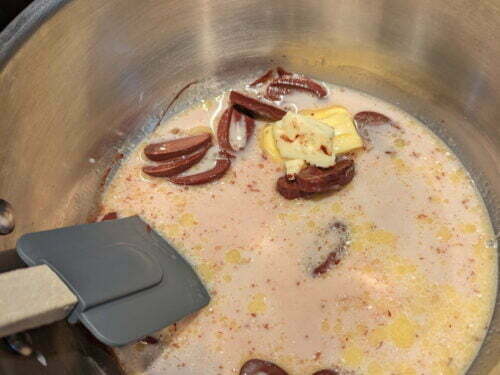 chocolat lait beurre fondre