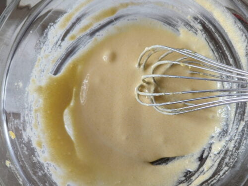 oeuf sucre fécule mélanger