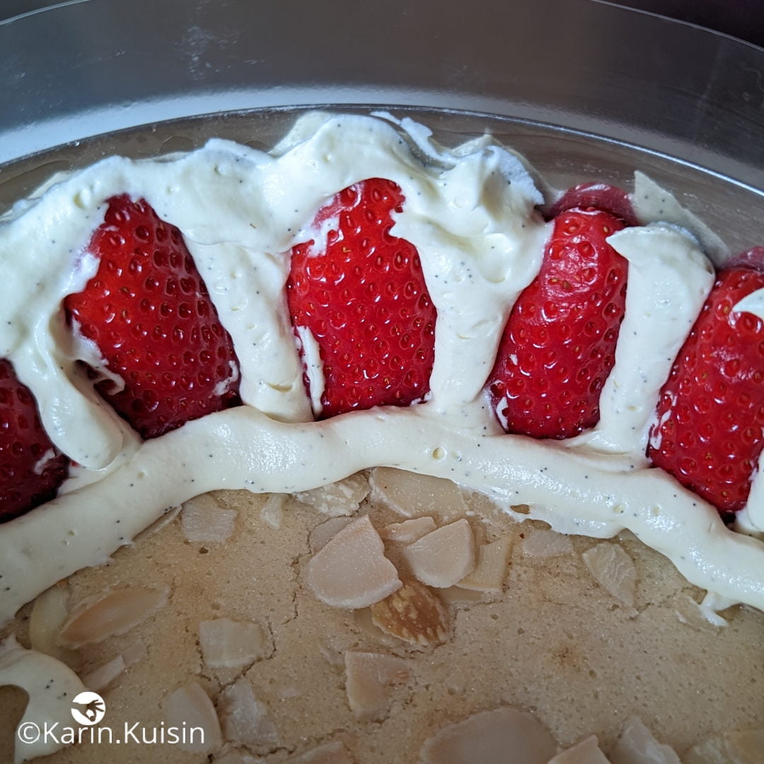 fraisier montage fraise crème pocher