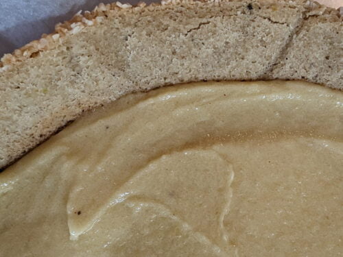 fond tarte crème amande couler