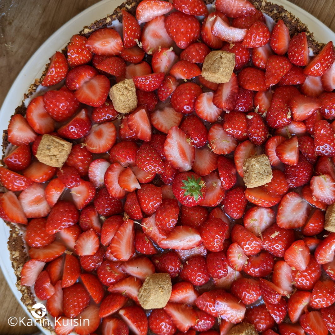 montage tarte fraisie streusel décorer