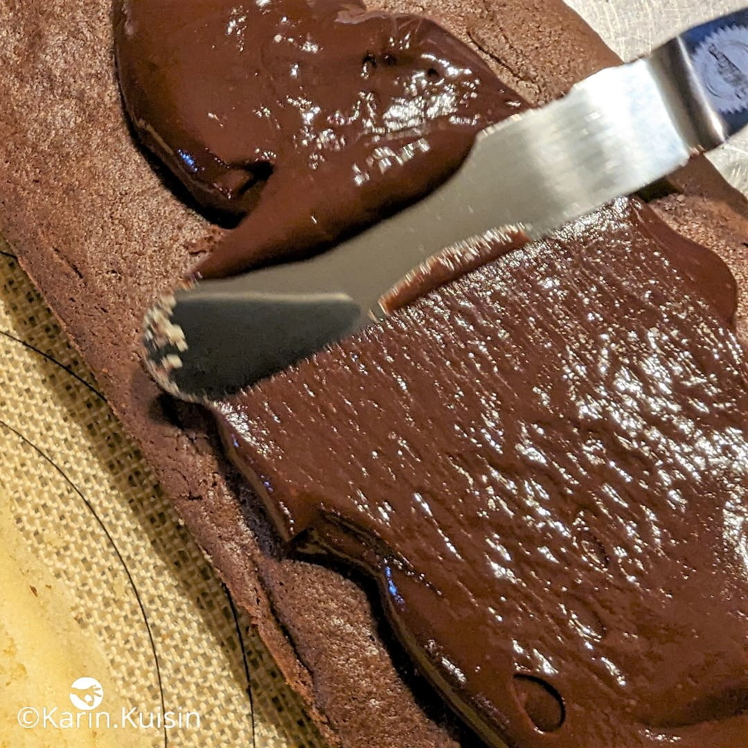 biscuit napolitain cacao ganache étaler