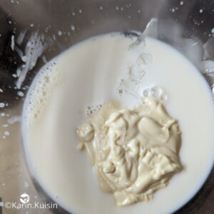 lait tiède gélatine chocolat ajouter