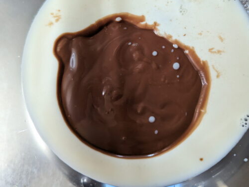 lait tiède gélatine chocolat ajouter