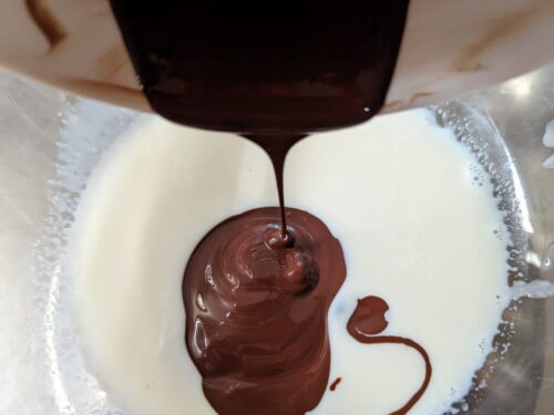 lait tiède gélatine chocolat ajouter