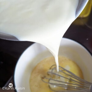 oeuf sucre crème verser
