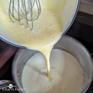 crème oeuf sucre verser