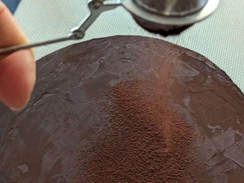 disque chocolat cacao saupoudrer