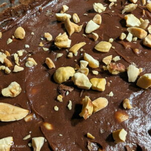 appareil brownie fruit sec parsemer