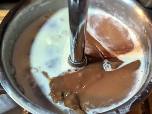 lait chocolat gélatine mixer