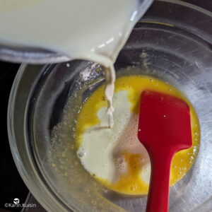 oeuf sucre crème verser