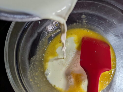 oeuf sucre crème verser