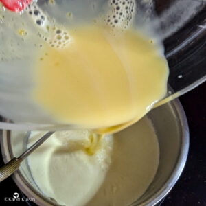 oeuf sucre crème verser