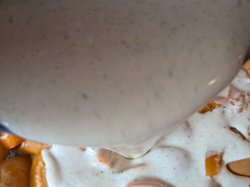 abricot appareil clafoutis verser